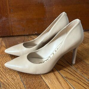 Sam Edelman Nude Pointed Toe Leather Pumps